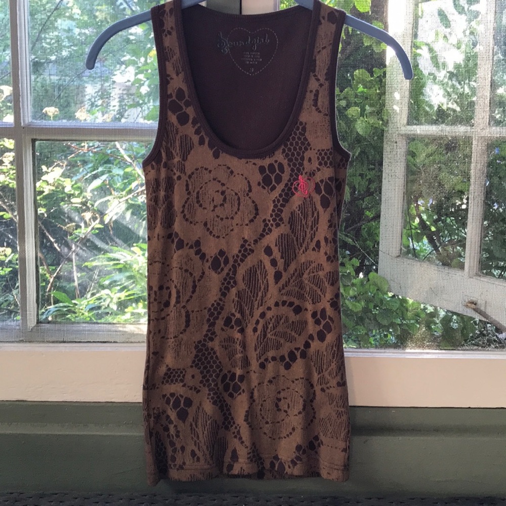 Graphic, ribbed tank top